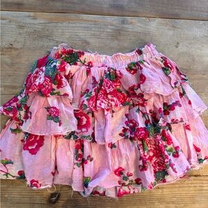 LoveShackFancy Ruffle Mini Skirt Size XS
